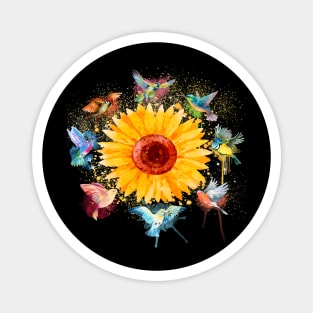 Colorful Sunflower Birds Costume Gift Magnet